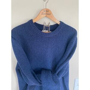 LL Bean 100% Lambswool Crewneck Sweater Blue Mens XL